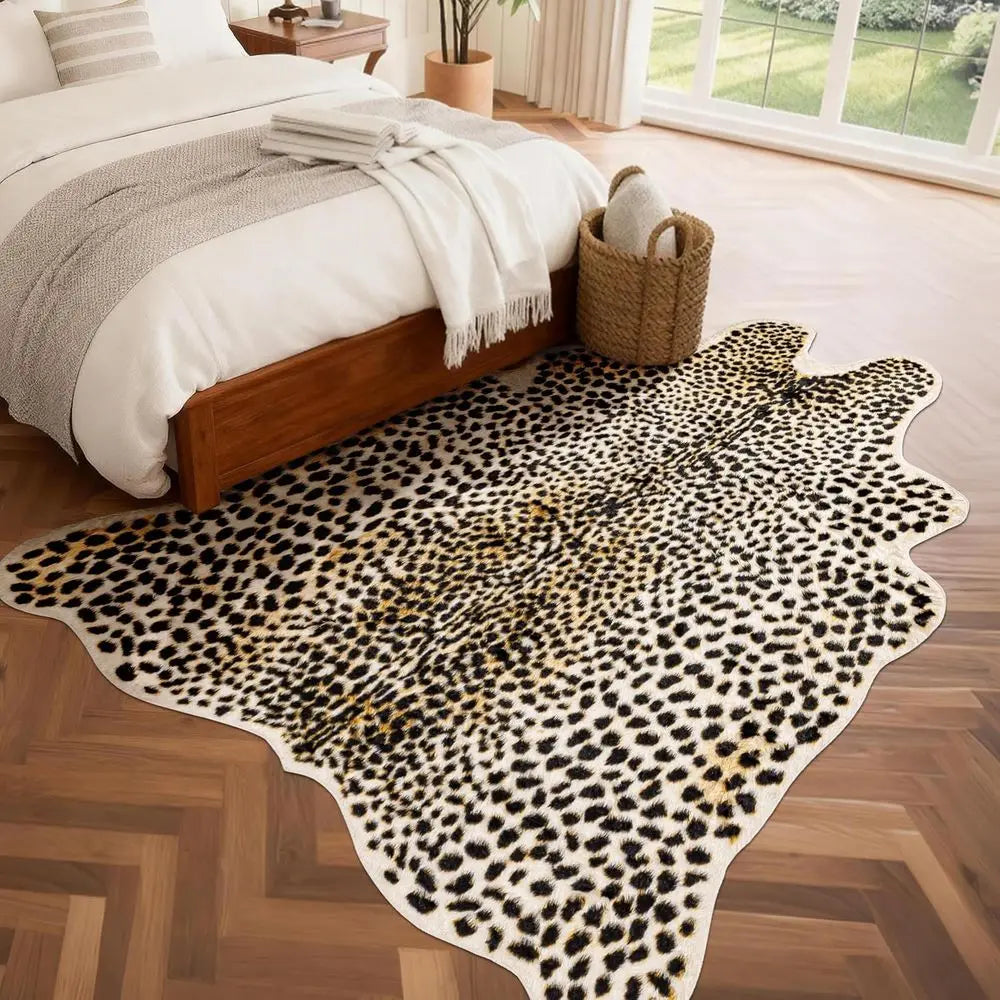 Soft Faux Cheetah Print Rug – 5.2 x 7 Feet