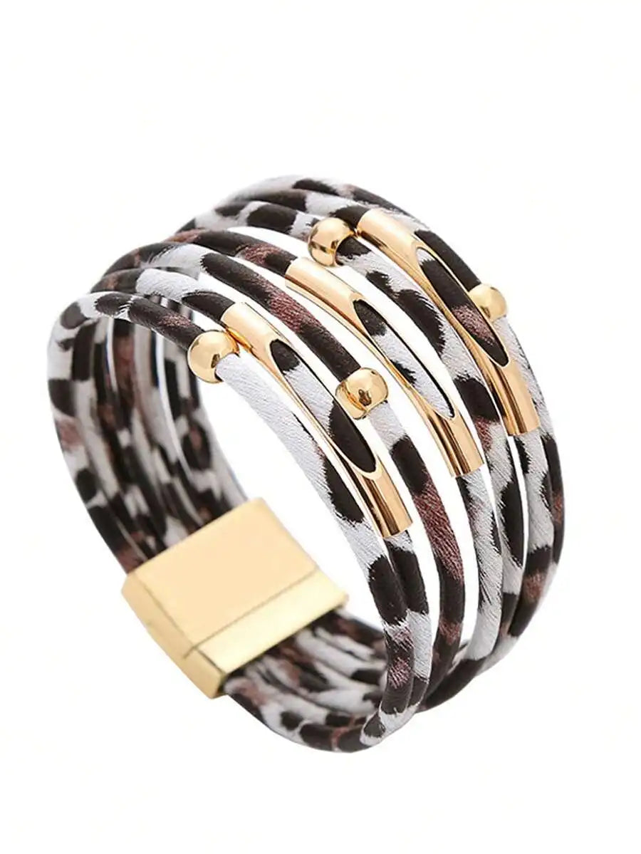Snow Leopard Wrap Bracelet 