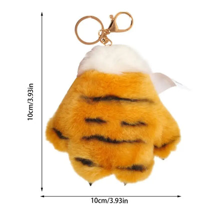 Plush Tiger Paw Keychain 