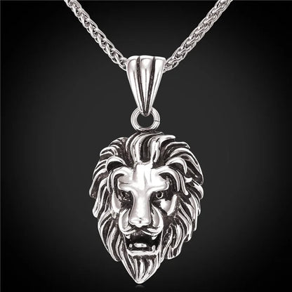 Lion Head Pendant Necklace 