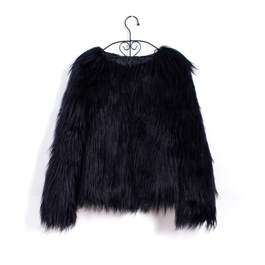 Black Jaguar-Inspired Faux Fur Coat – Fierce, Plush & Stylish