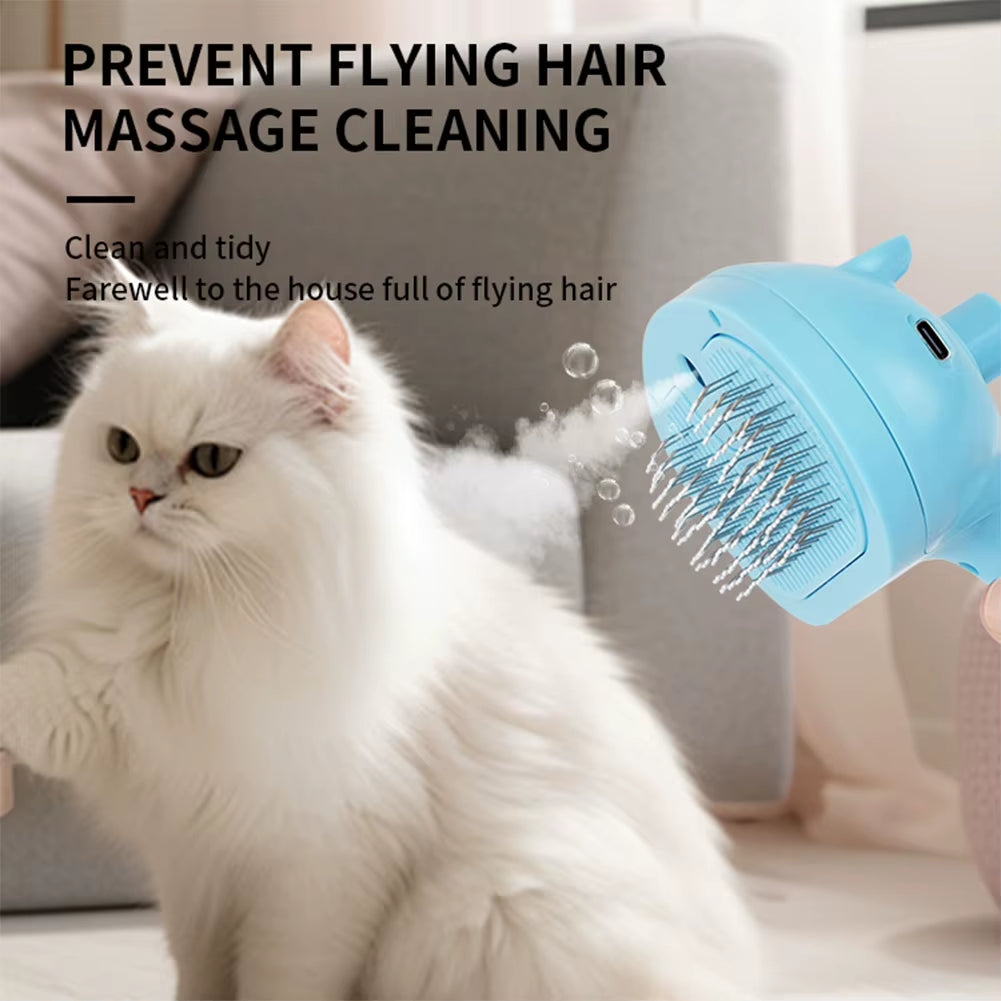 Cat Grooming Steam Hair Remover Brush 
