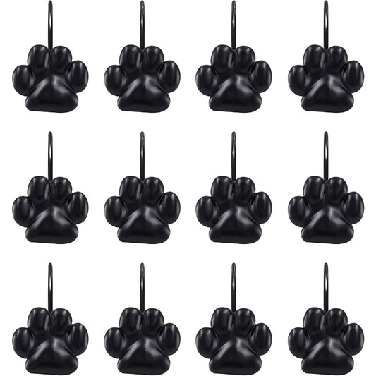 Sleek Cat Paw Shower Curtain Hooks 