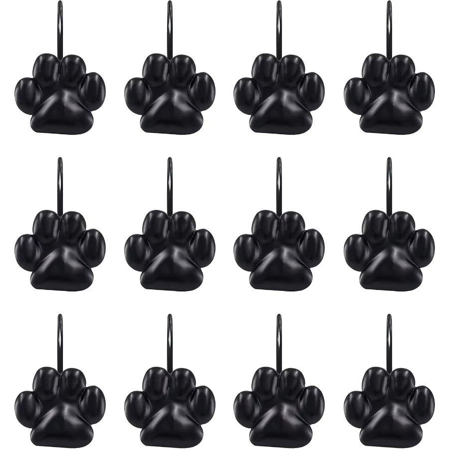 Sleek Cat Paw Shower Curtain Hooks 