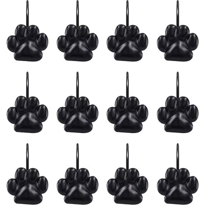 Sleek Cat Paw Shower Curtain Hooks 