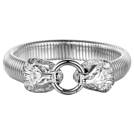 Adjustable Lion Head Bracelet, Stainless Steel or Gold