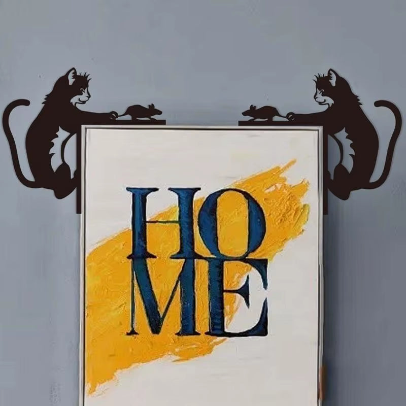 Adorable Cat & Mouse Topper – Cute Wooden Home Decor