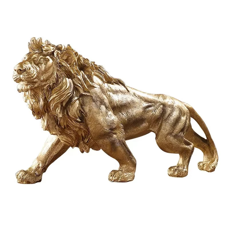 Golden Lion Prowl Sculpture