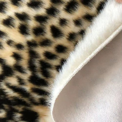 Cheetah Print Faux Cowhide Rug for Bedroom or Office