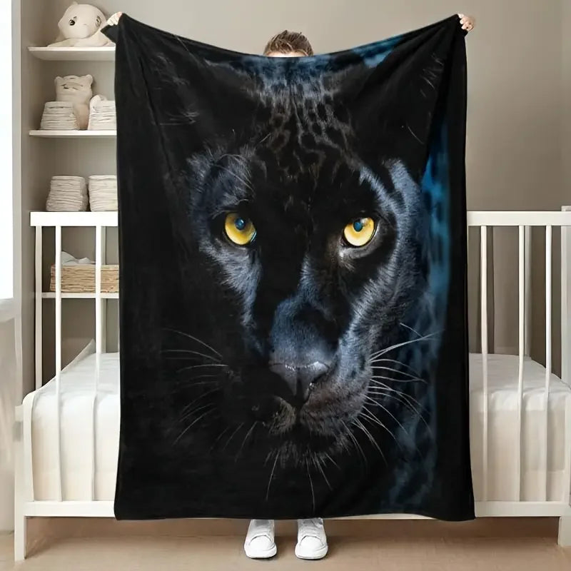 Melanistic Jaguar Throw Blanket
