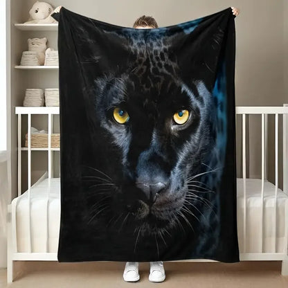Melanistic Jaguar Throw Blanket