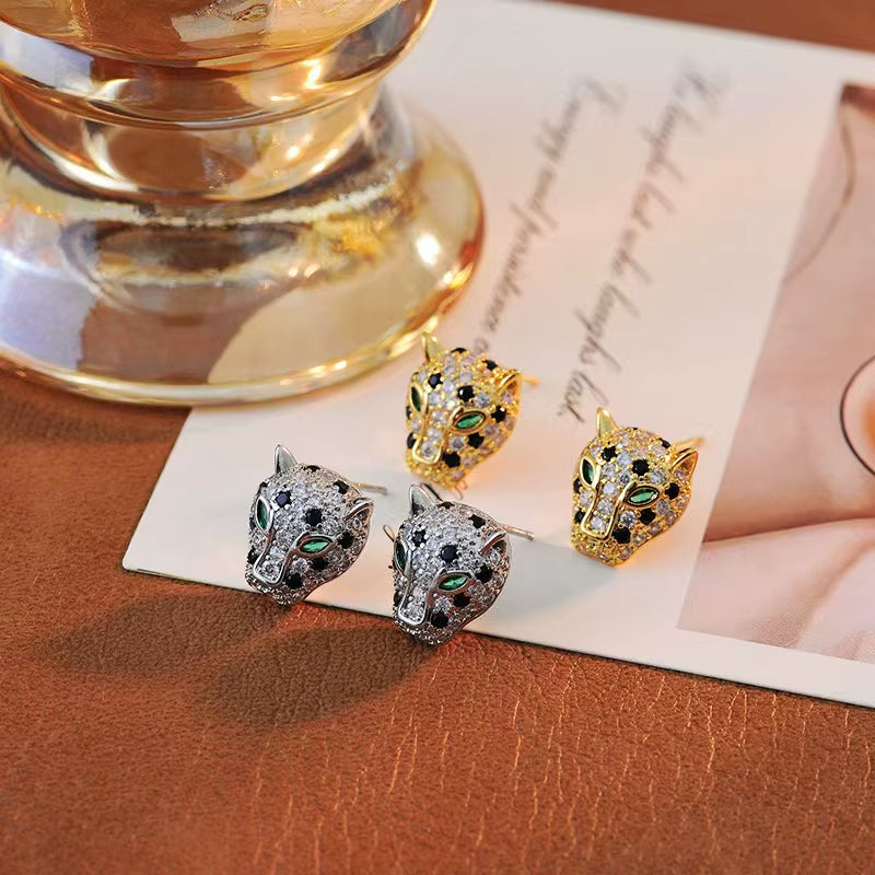 Exquisite Wildcat Earrings in Silver or Gold 