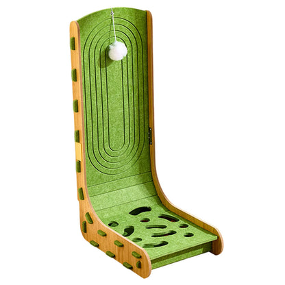 L-Shaped Cat Scratcher with Interactive Ball