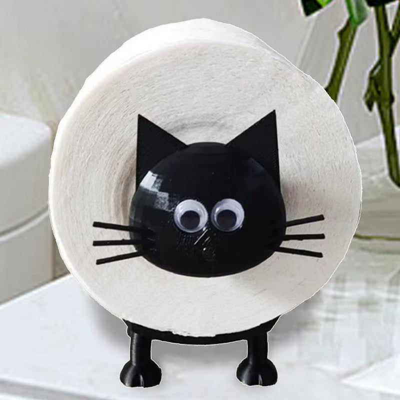 Cat Toilet Paper Roll Holder Decor