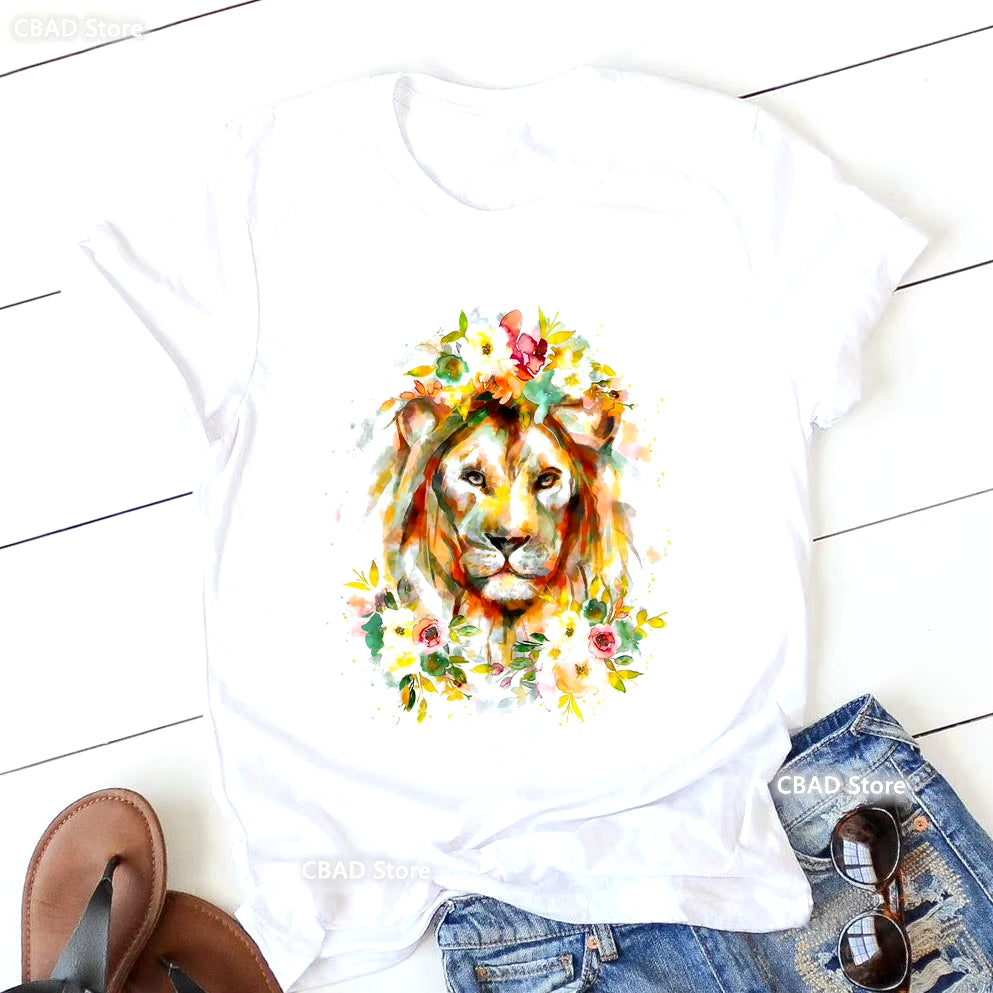 Boho-Chic Lion T-Shirt