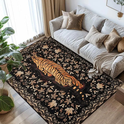 Royal Tiger Area Rug, 5×7 ft, Non-Slip Backing