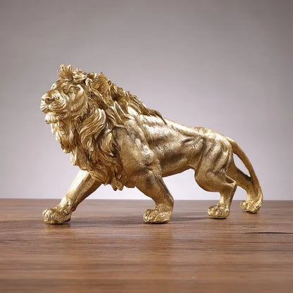 Golden Lion Prowl Sculpture