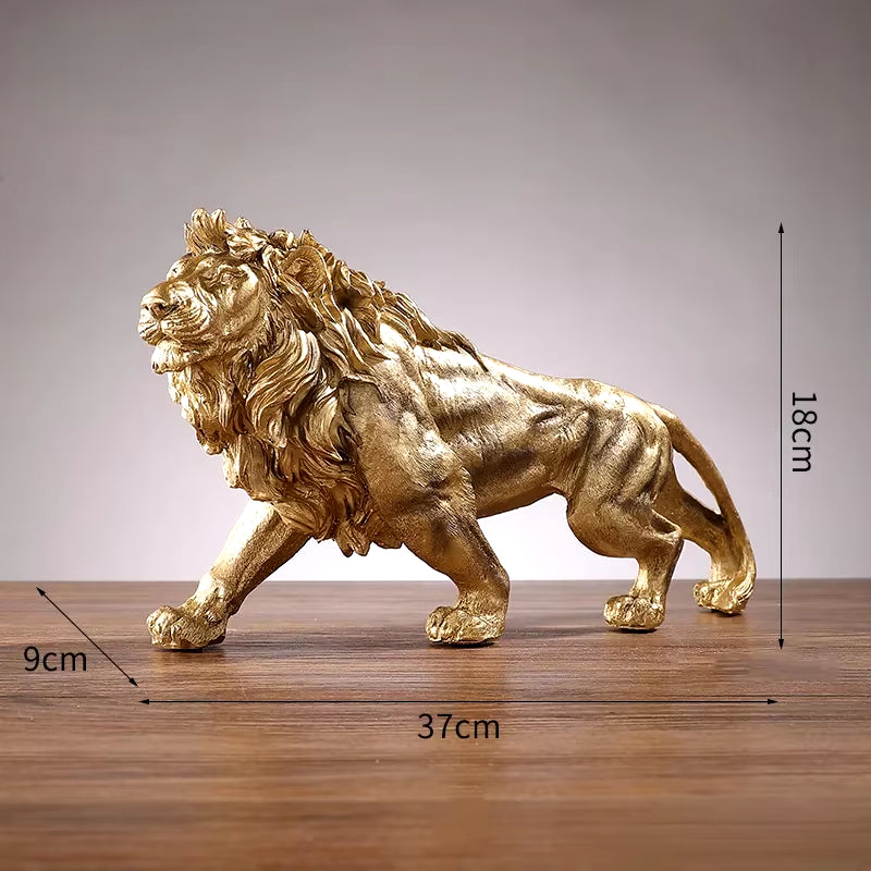 Golden Lion Prowl Sculpture