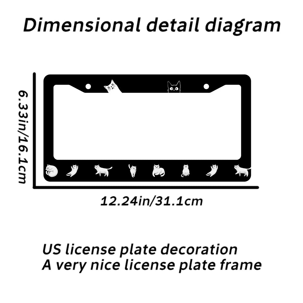 'Drive in Feline Style' License Plate Frames (2 included)