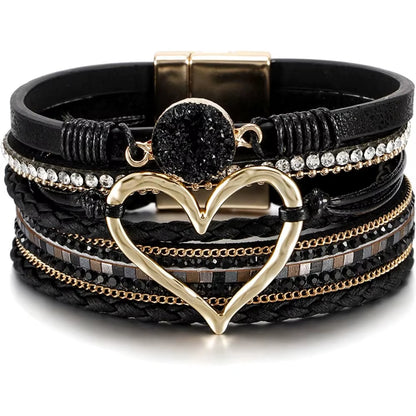 Panther Bold Leather Wrap Bracelet