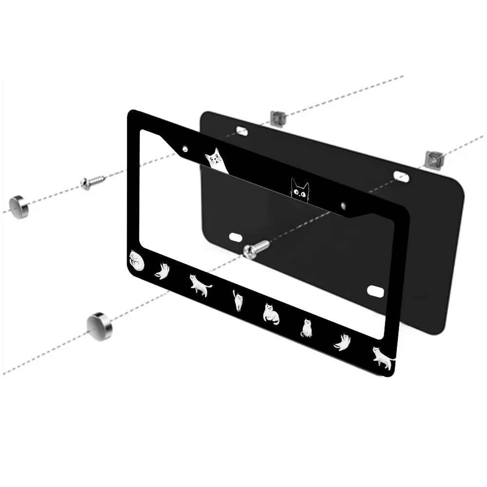 'Drive in Feline Style' License Plate Frames (2 included)