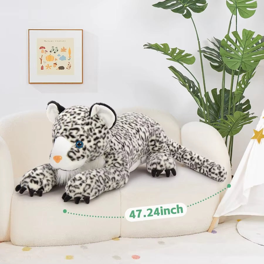 Giant Snow Leopard Stuffed Animal Pillow 