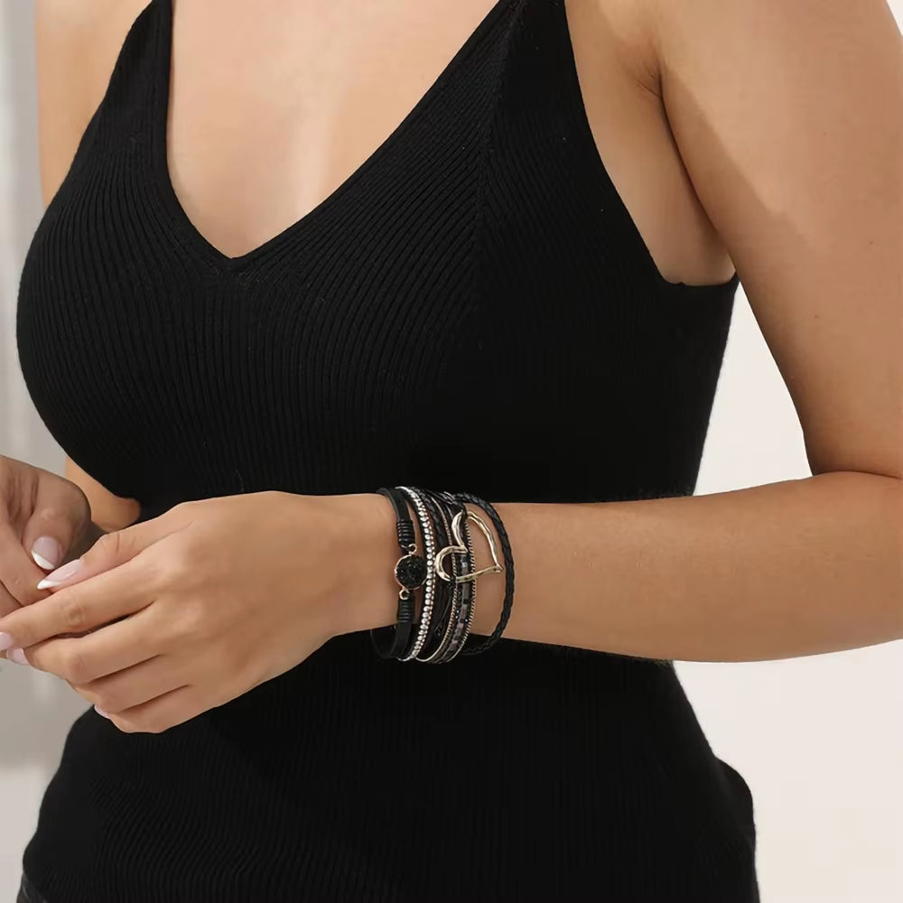 Panther Bold Leather Wrap Bracelet