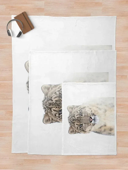 Snow Leopard Throw Blanket 