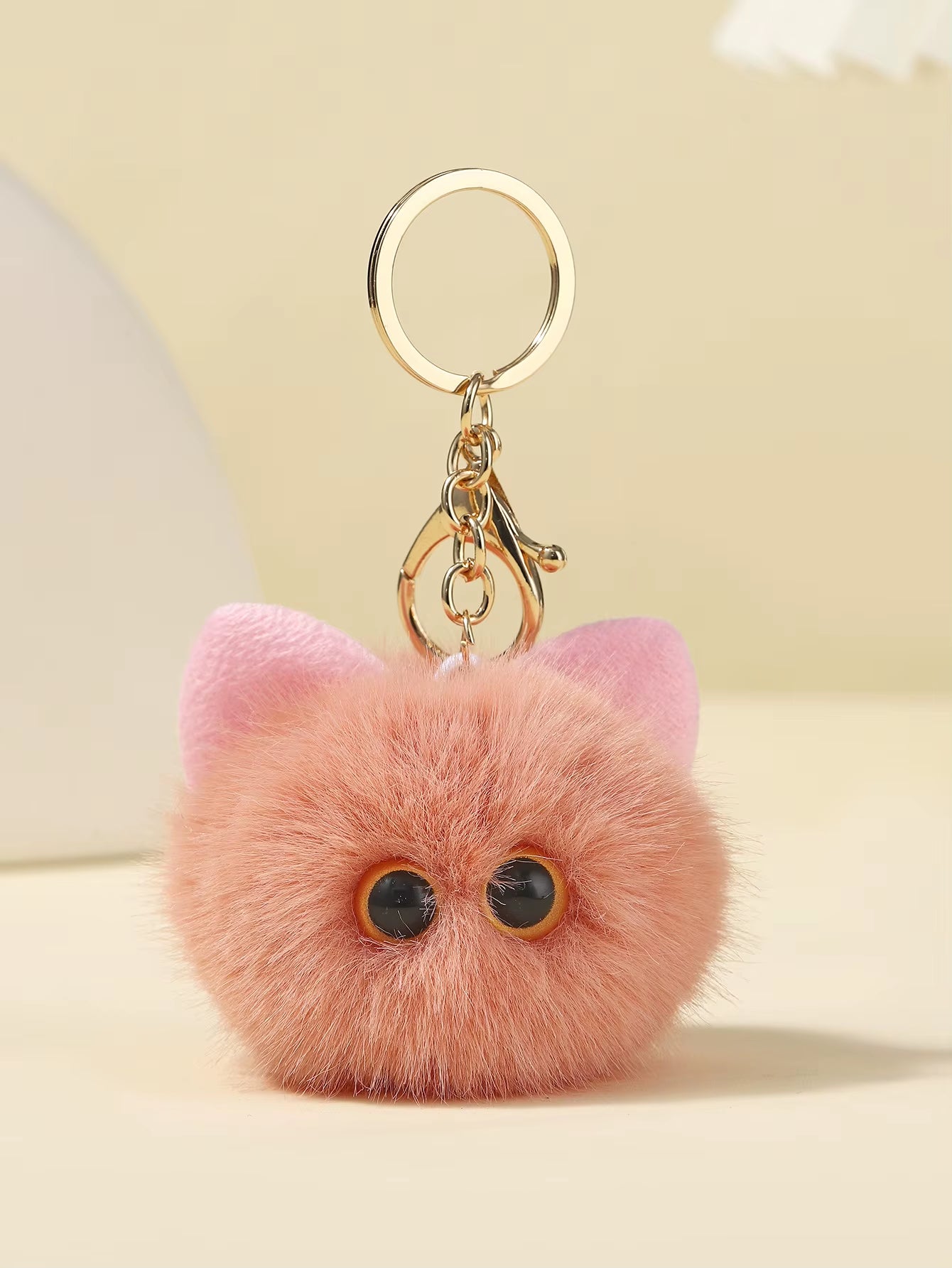 Trendy Plush Cat Keychain: Many Colors! 