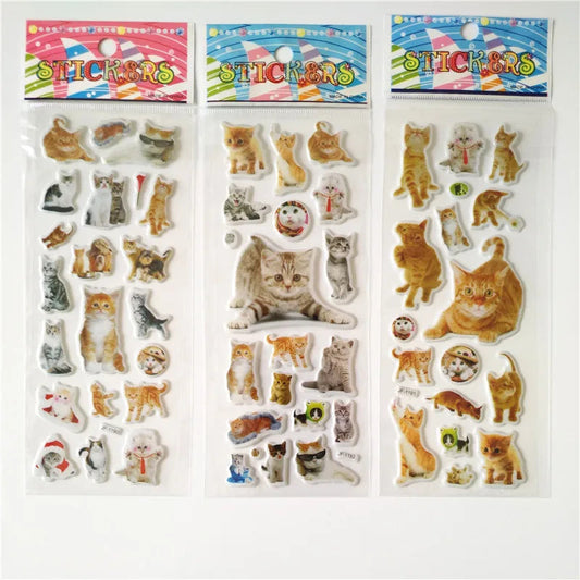 6 Sheets of 3D Cat Stickers