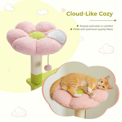 Multi-Level Flower Cat Tree Tower
