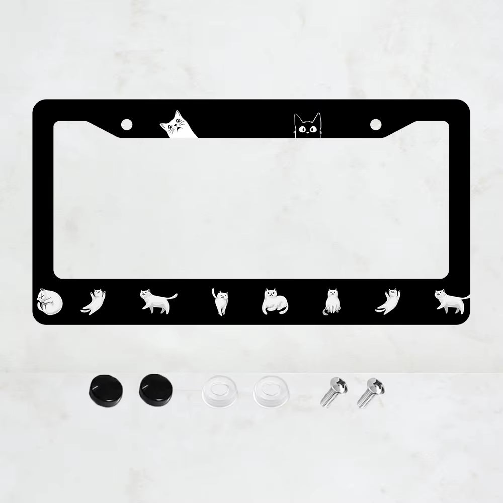 'Drive in Feline Style' License Plate Frames (2 included)