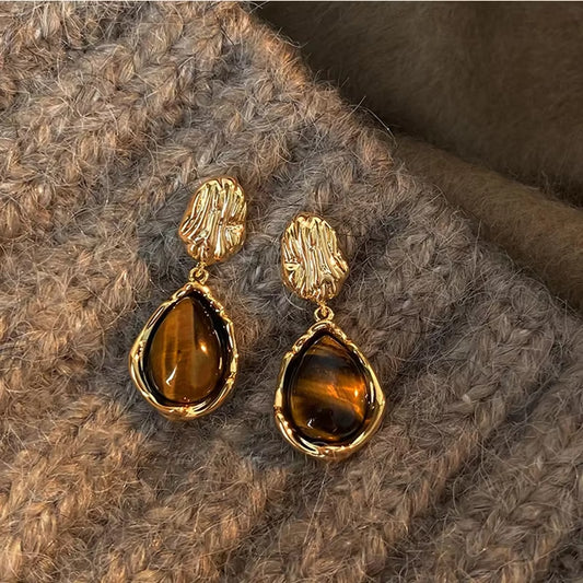 Trendy Tiger Eye Earrings