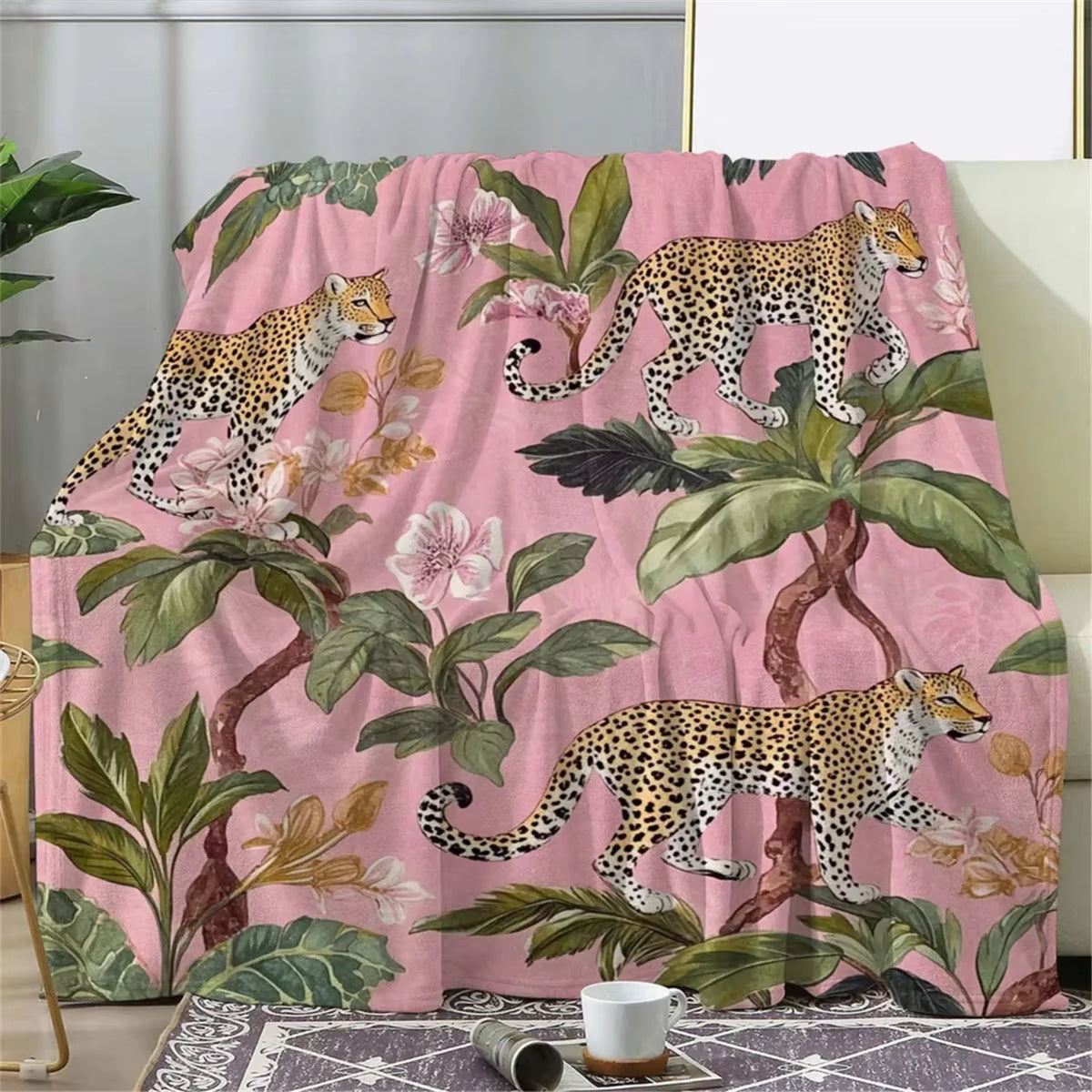 Pink Cheetah Throw Blanket
