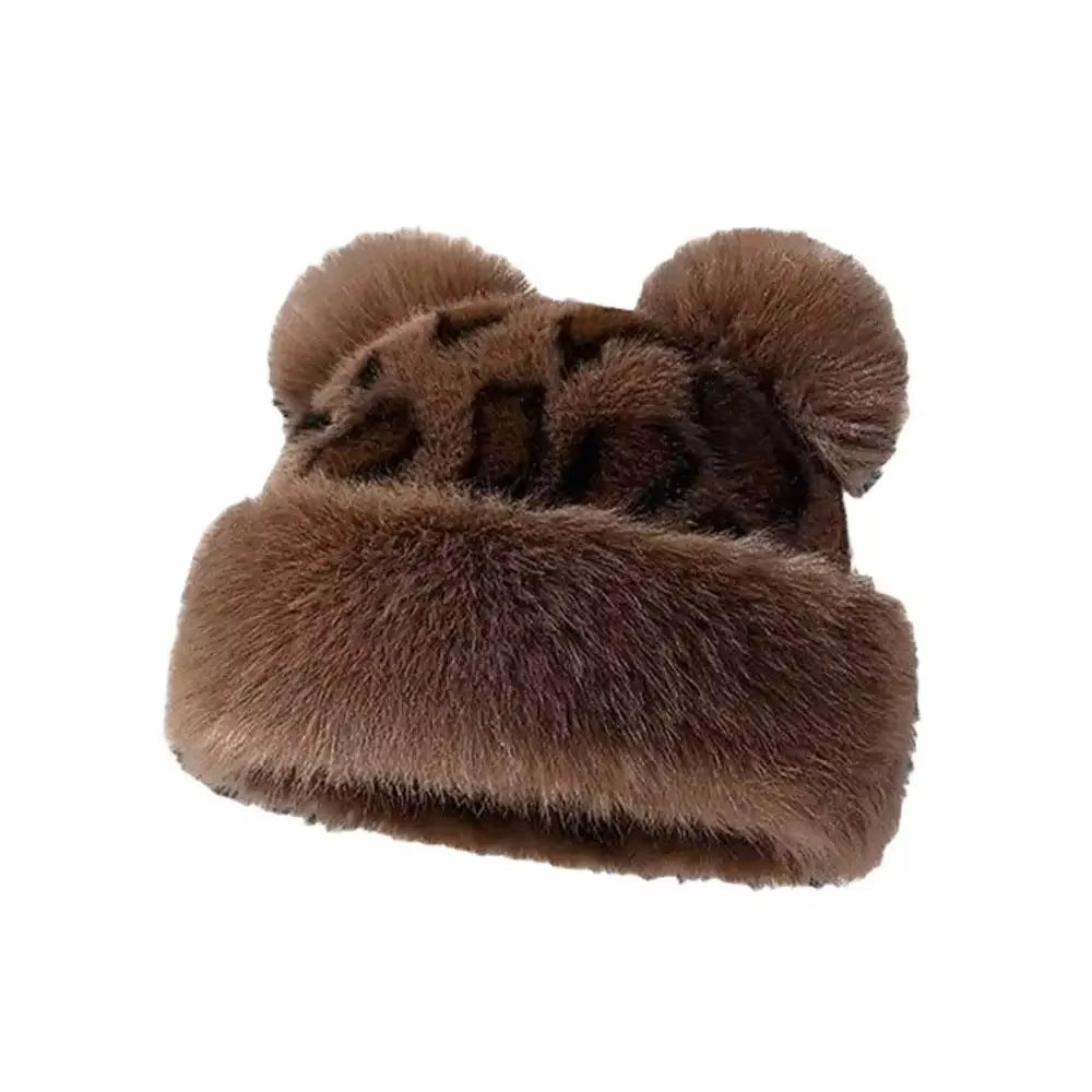 Faux Fur Panther Winter Hat