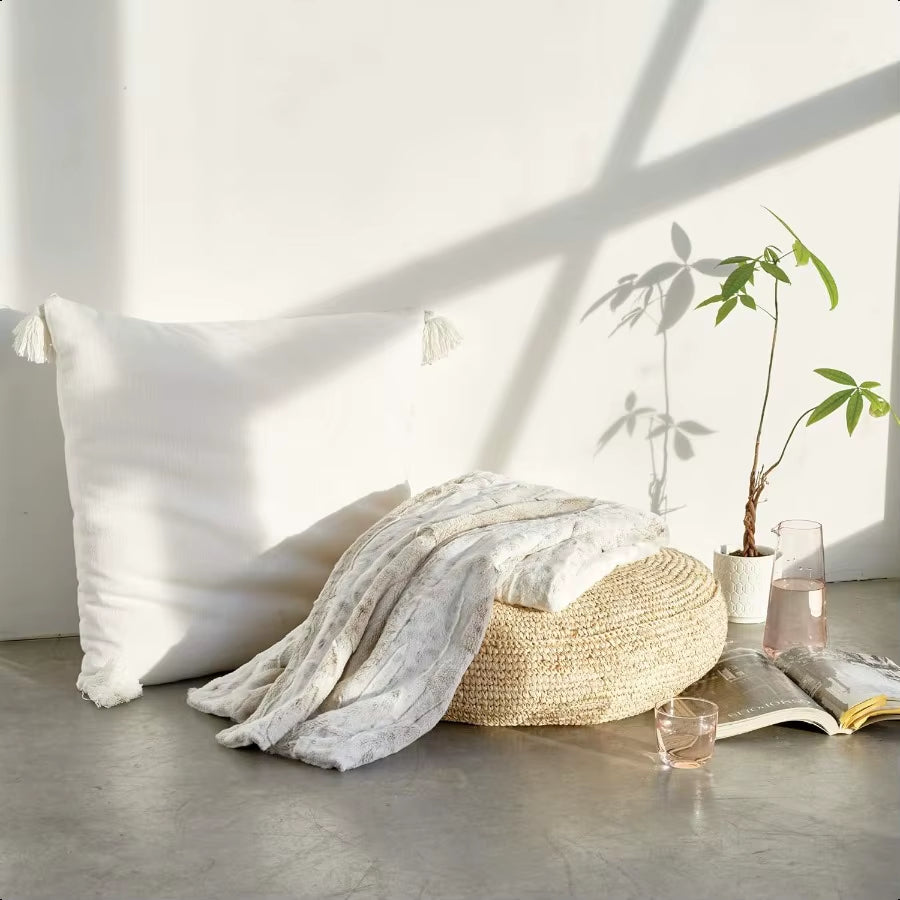 Snow Leopard Luxury Faux Fur Throw Blanket 